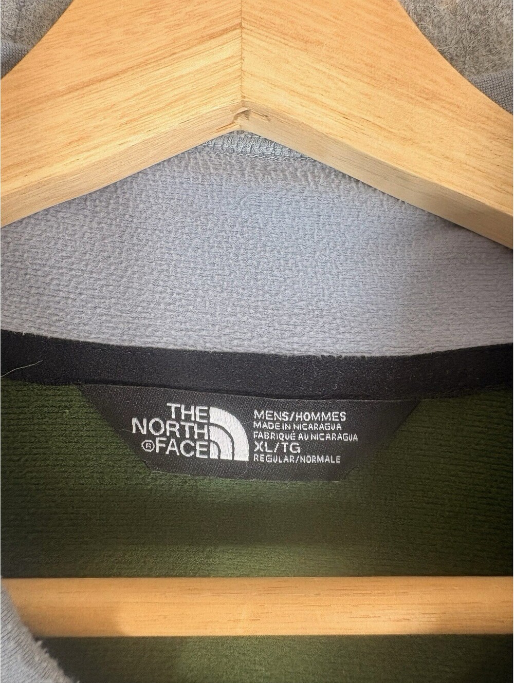 North Face Shirt Mens XL Green 1/4 Zip Fleece Lined Pullover Layer - Picture 3 of 7
